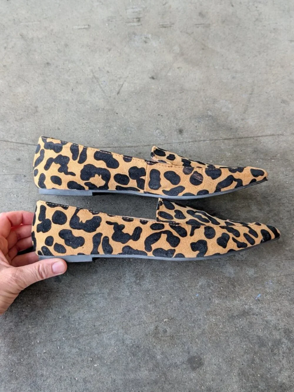 ASOS London Rebel Pointed Toe Loafers in Leopard Print size 40 wide fit